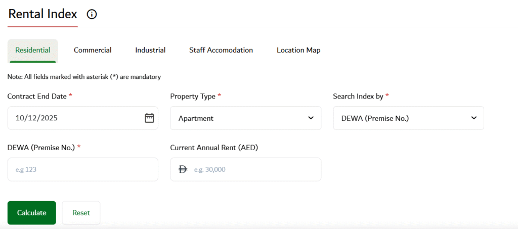 rental index EAU government